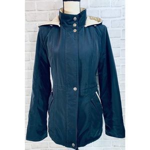 Nautica Womens Navy Khaki Hooded Wind Parka Jacket‎